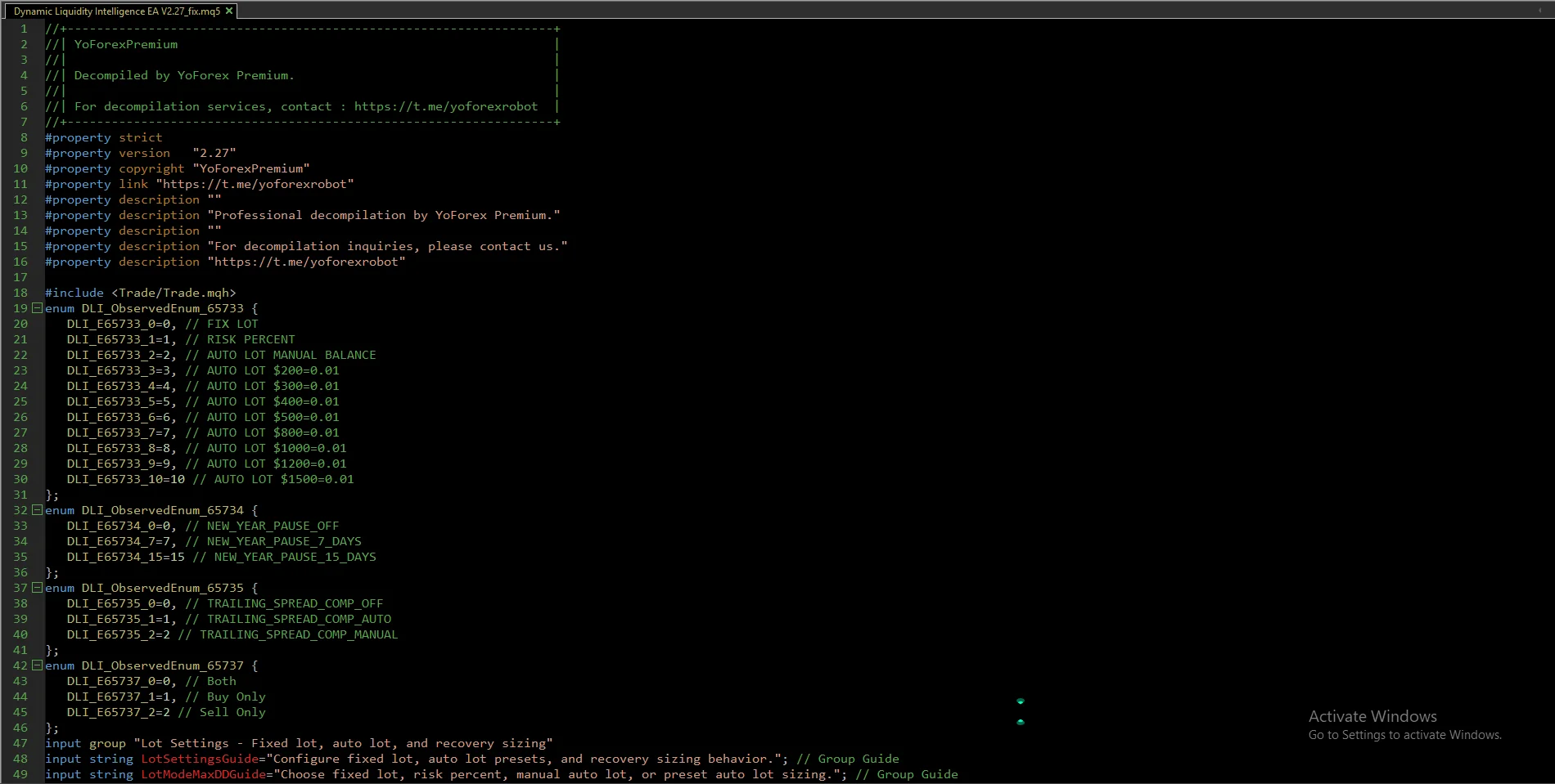 dynamic liquidity intelligence source code v2.27 MT5: practical guide illustration